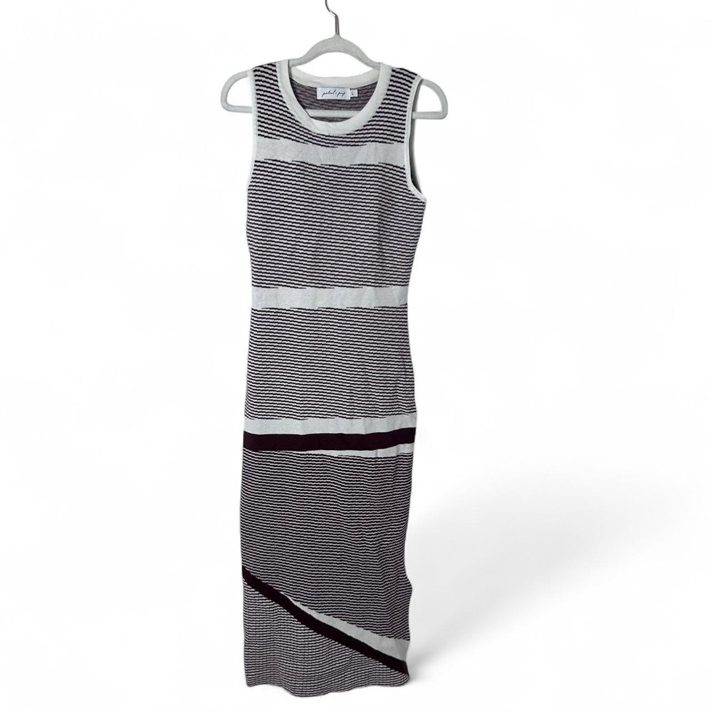 petal and pup‎ dress Knit, Maxi, brown and white Large